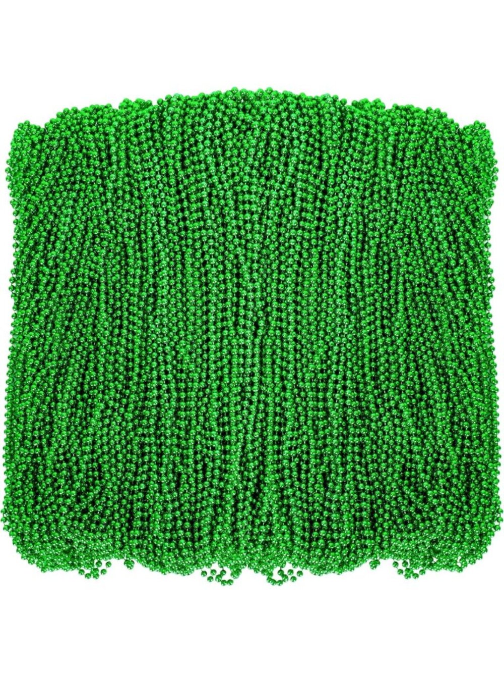 200 PCS St. Patrick's Day Bead Necklaces, 33" Green Mardi Gras Party Favors